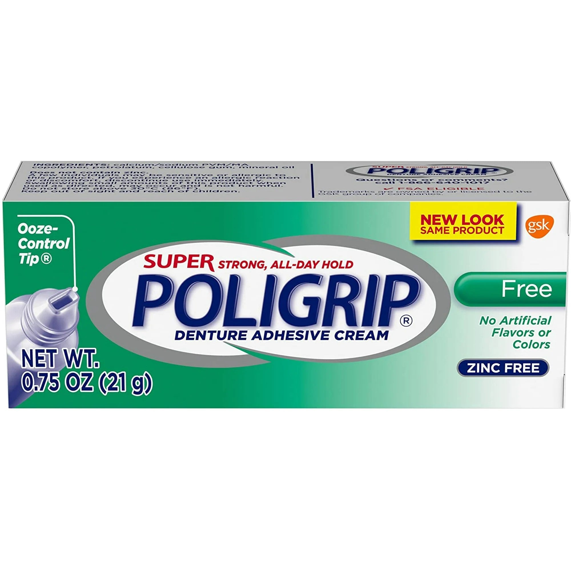 GlaxoSmithKline 06214 Poligrip Denture Adhesive Cream Zinc Free 48/Pk 0.75 Oz GlaxoSmithKline 06214 Poligrip Denture Adhesive Cream Zinc Free 48/Pk 0.75 Oz